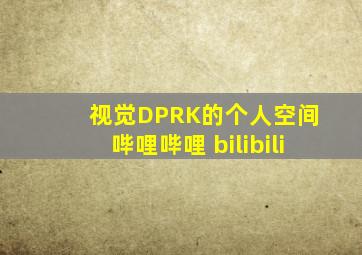 视觉DPRK的个人空间 哔哩哔哩 bilibili